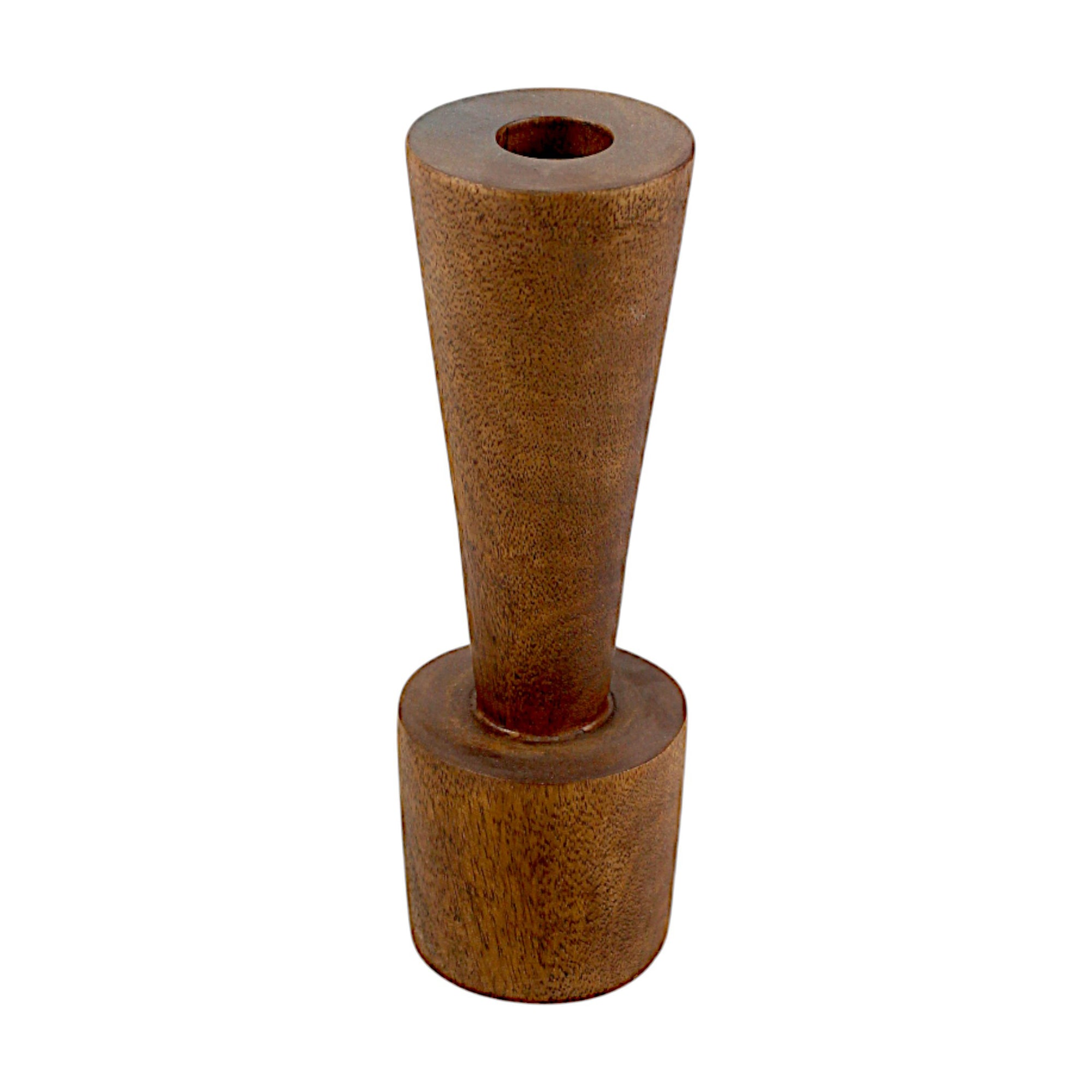 Brown Wooden candle holder dia