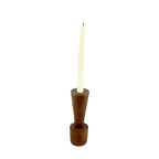 Brown Wooden candle holder dia