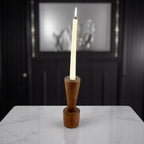 Brown Wooden candle holder dia