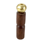 Wooden Taper Candle Holder with Hammered Gold finished Sphere