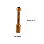 Brown wooden candle holder  with Artistic Rounded Geometric Design