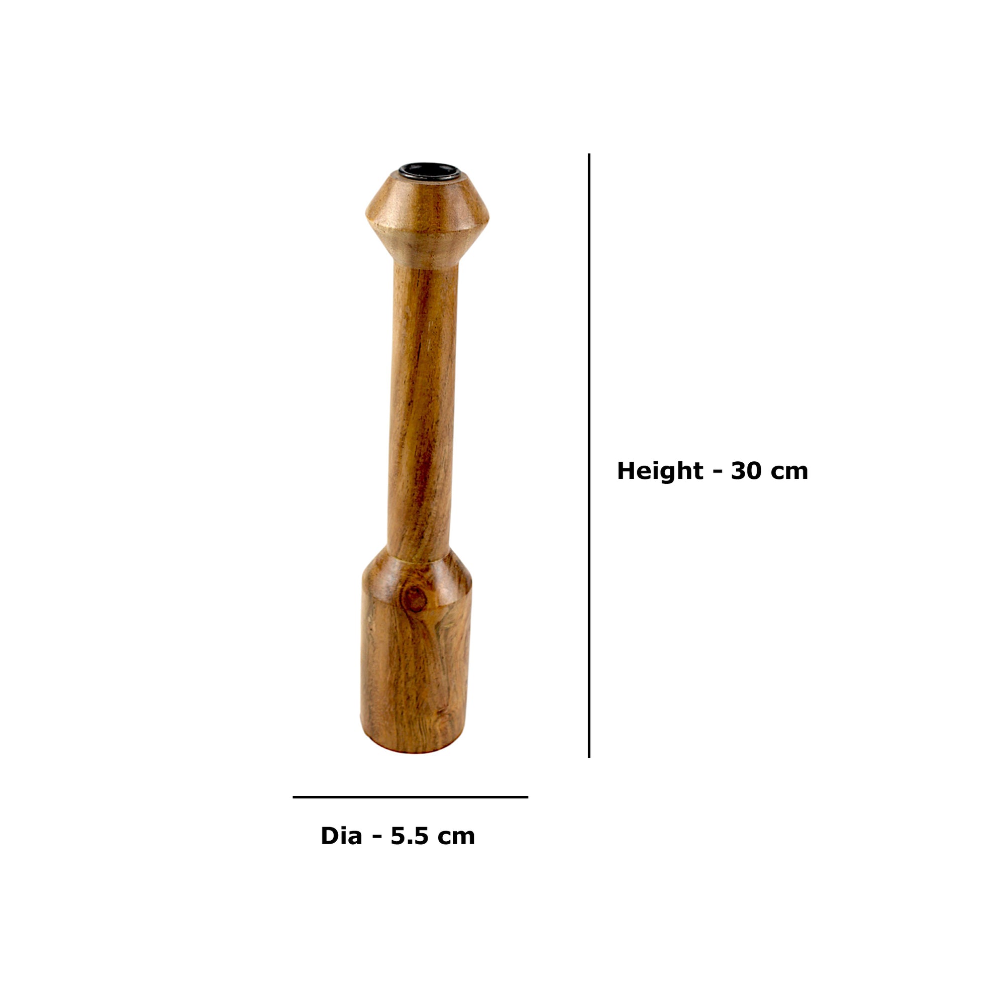 Brown wooden candle holder  with Artistic Rounded Geometric Design