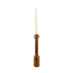 Brown wooden candle holder  with Artistic Rounded Geometric Design