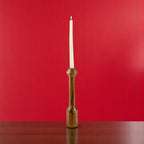 Brown wooden candle holder  with Artistic Rounded Geometric Design