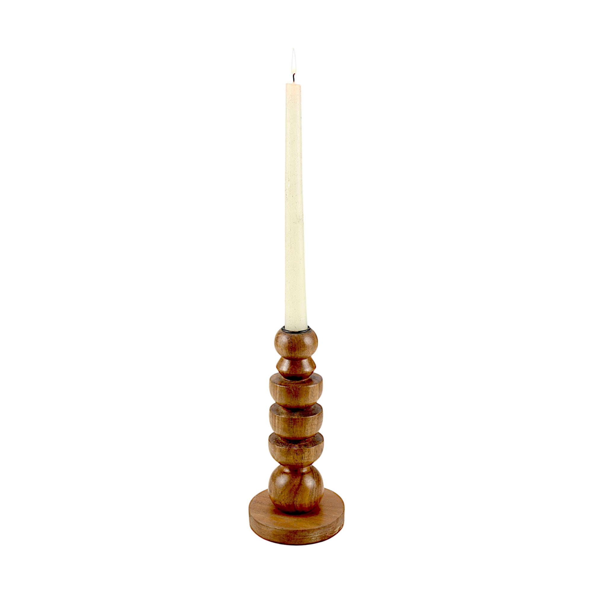 brown wooden candle holder  with Artistic Rounded Geometric