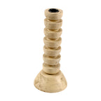 light brown wooden candle holder semi-gloss finish, giving it a natural and rustic appearance