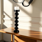 Premium Handcrafted Mango Wood Black Classic Pillar Candle Holder