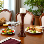 Mango Wood Brown Classic Candle Pillar Holder