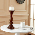 Mango Wood Brown Classic Candle Pillar Holder