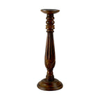 Premium Handcrafted Mango Wood Brown Candle Pillar Holder