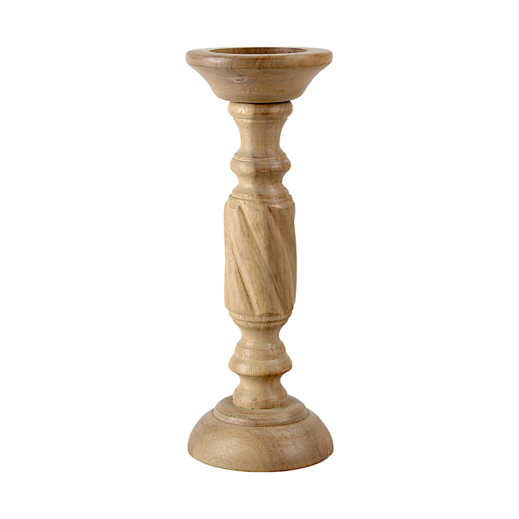 Natural Mango Wood Pillar Candle Holder