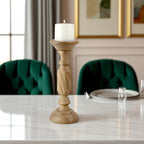 Natural Mango Wood Pillar Candle Holder