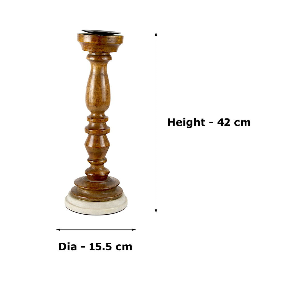 Natural Mango Wood Pillar Candle Holder