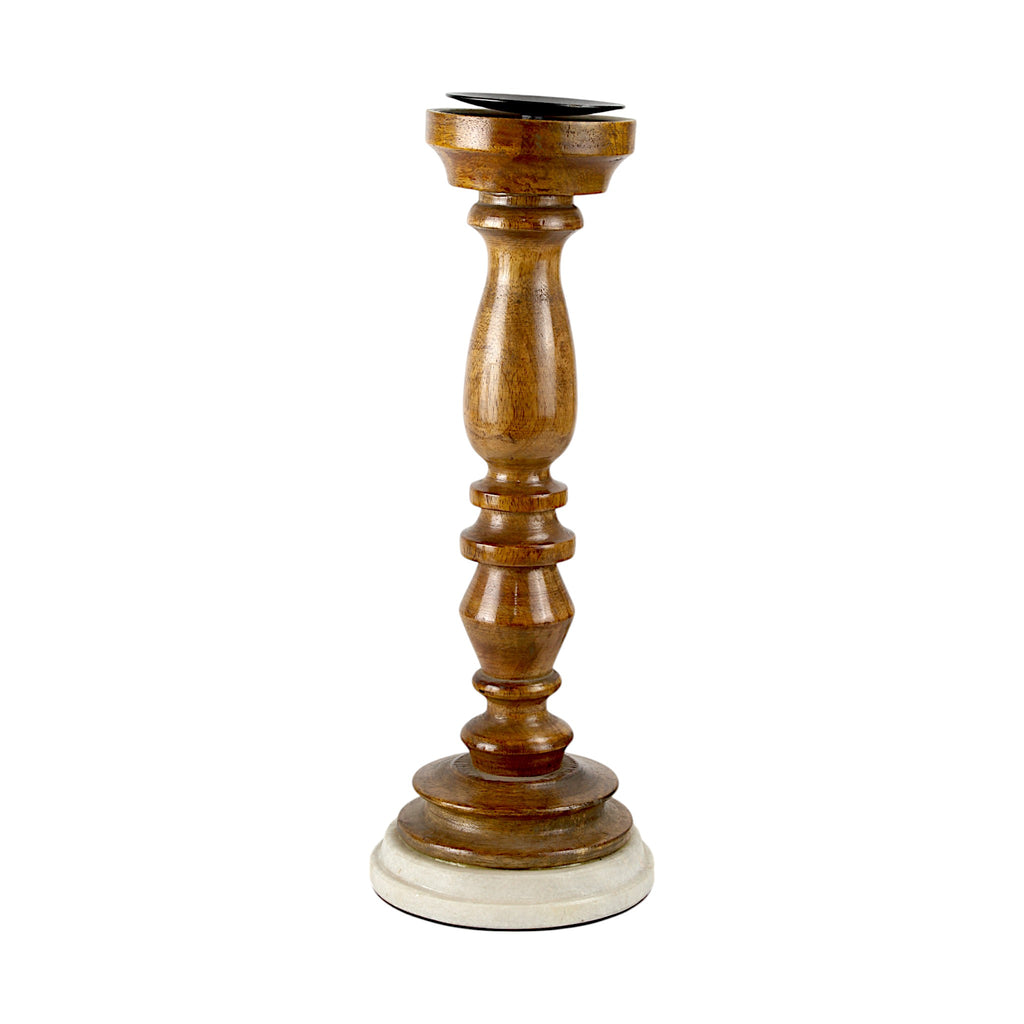 Natural Mango Wood Pillar Candle Holder