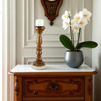 Natural Mango Wood Pillar Candle Holder