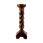 Mango Wood Twisted Pillar Candle Holder