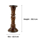 Mango Wood Antiqe Pillar Candle Holder