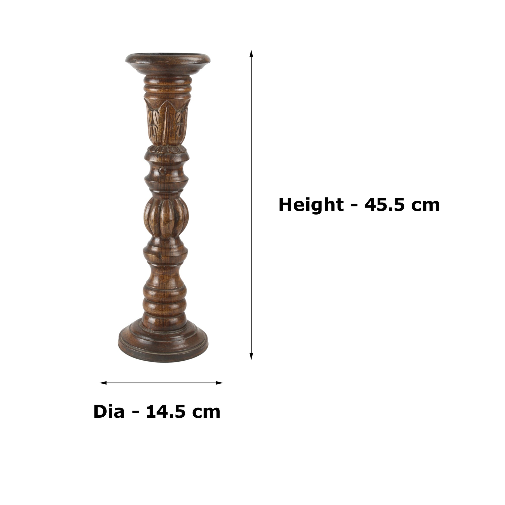 Mango Wood Classic Pillar Candle Holder
