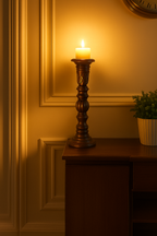 Mango Wood Classic Pillar Candle Holder