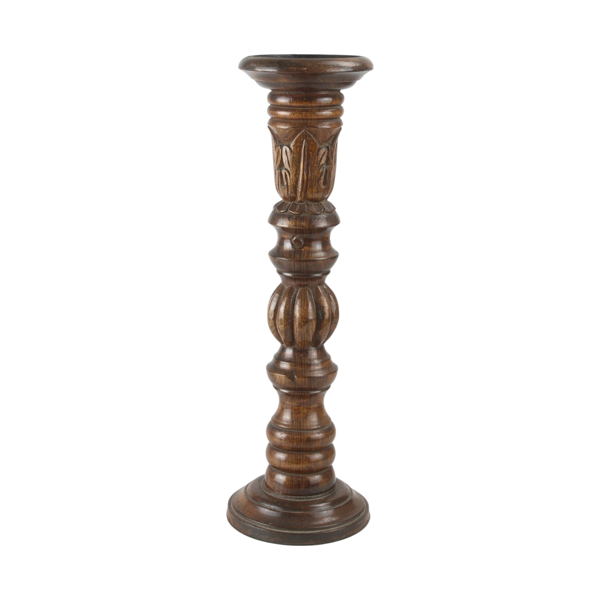 Mango Wood Classic Pillar Candle Holder