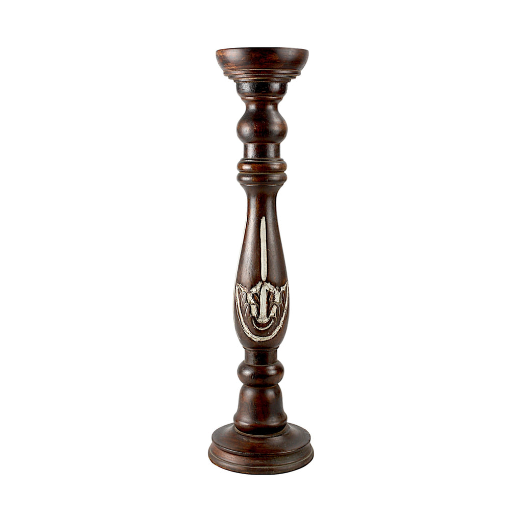 Mango Wood Classic Pillar Candle Holder