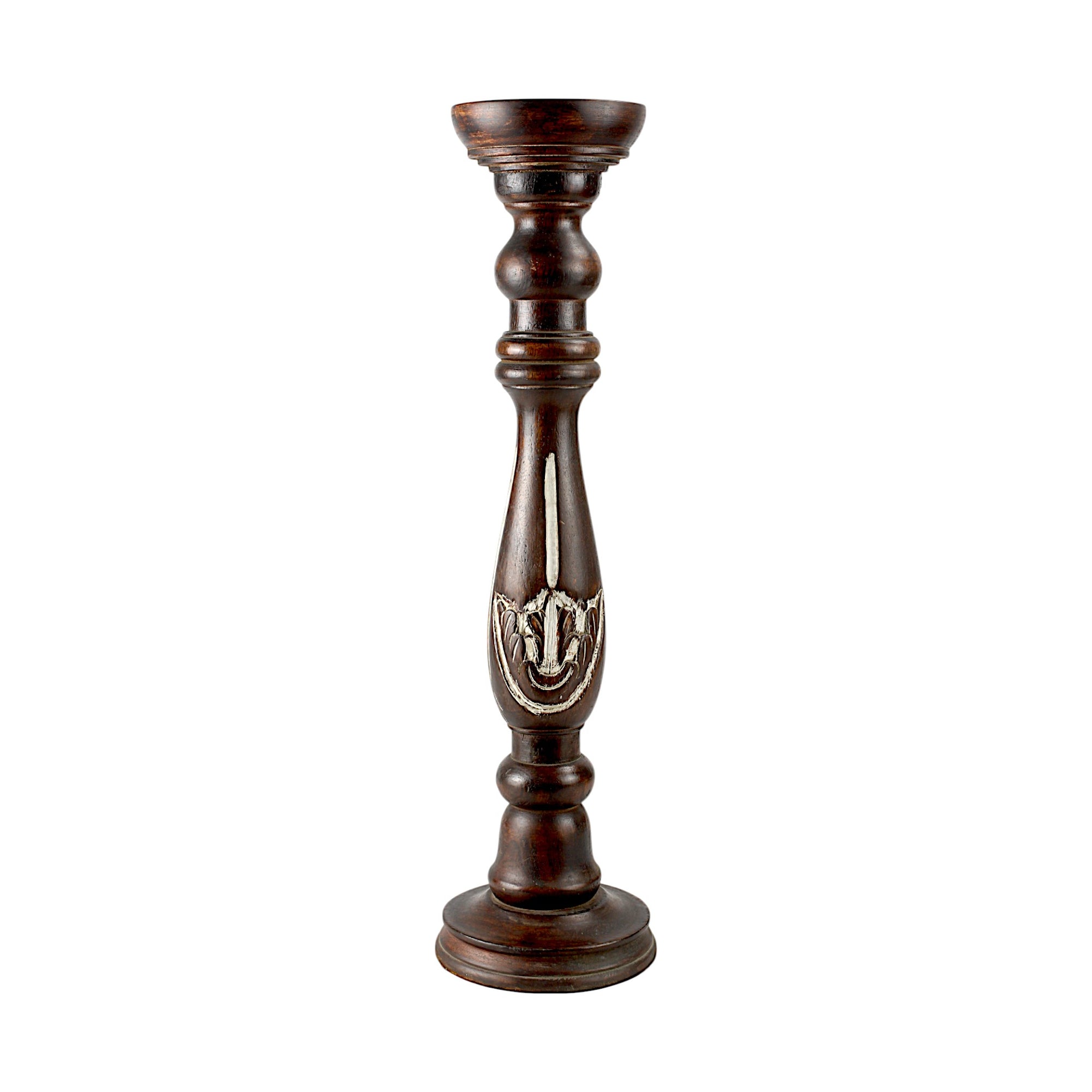Mango Wood Classic Pillar Candle Holder