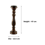Mango Wood Classic Pillar Candle Holder