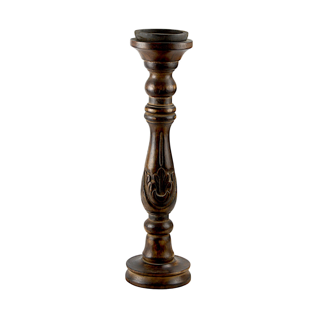 Mango Wood Classic Pillar Candle Holder
