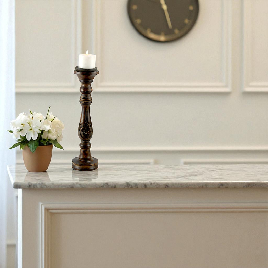 Mango Wood Classic Pillar Candle Holder