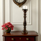 Mango Wood Classic Pillar Candle Holder