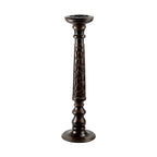 Mango Wood Dark Brown Classic Candle Pillar Holder