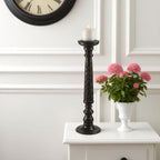 Mango Wood Dark Brown Classic Candle Pillar Holder