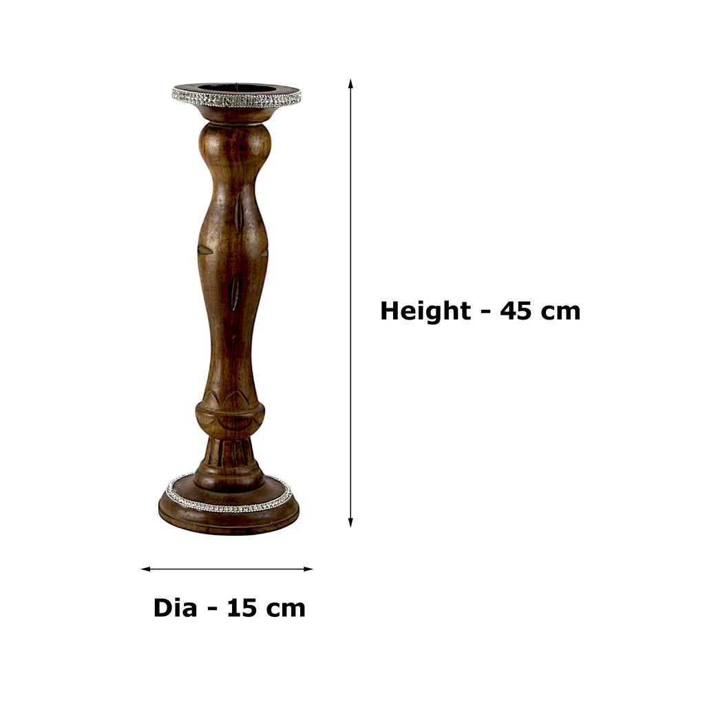 Natural Mango Wood Taper Candle Piller Holder