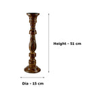 Mango Wood Brown Classic Candle Pillar Holder