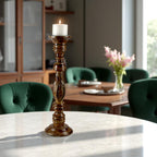 Mango Wood Brown Classic Candle Pillar Holder