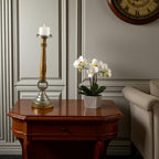 Mango Wood & Aluminum Classic Candle Holder