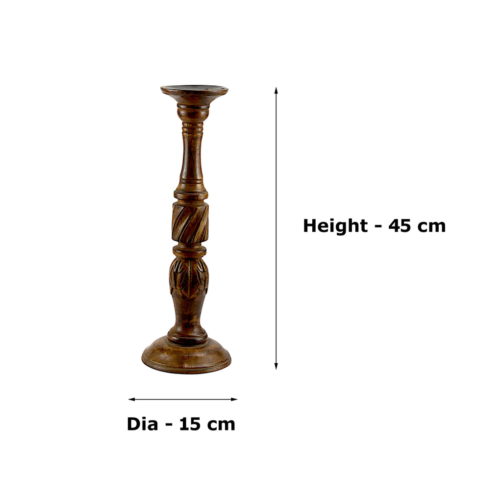 Handcrafted Mango Wood Taper Candle Pillar Holder