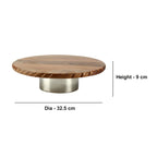 Wooden Cake Stand | 32.5 cm Round Dessert Platter