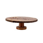 Lakkad Baaz Wooden Cake Stand | 30 cm Round Dessert Platter