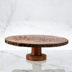 Lakkad Baaz Wooden Cake Stand | 30 cm Round Dessert Platter