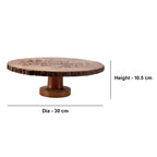 Lakkad Baaz Wooden Cake Stand | 30 cm Round Dessert Platter