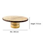 Lakkad Baaz Wooden Cake Stand | 30.5 cm Round Dessert Platter