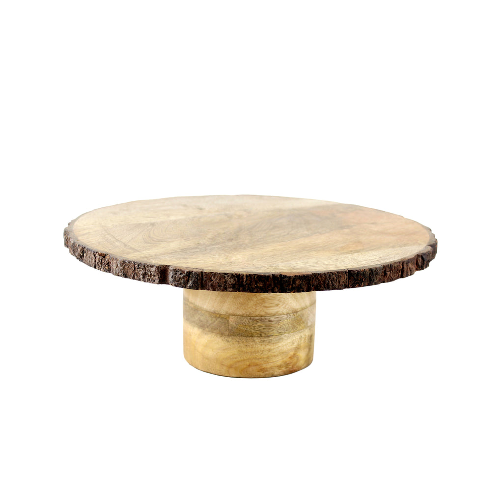 Lakkad Baaz Wooden Cake Stand | 30.5 cm Round Dessert Platter