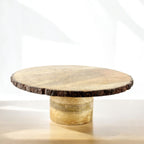 Lakkad Baaz Wooden Cake Stand | 30.5 cm Round Dessert Platter