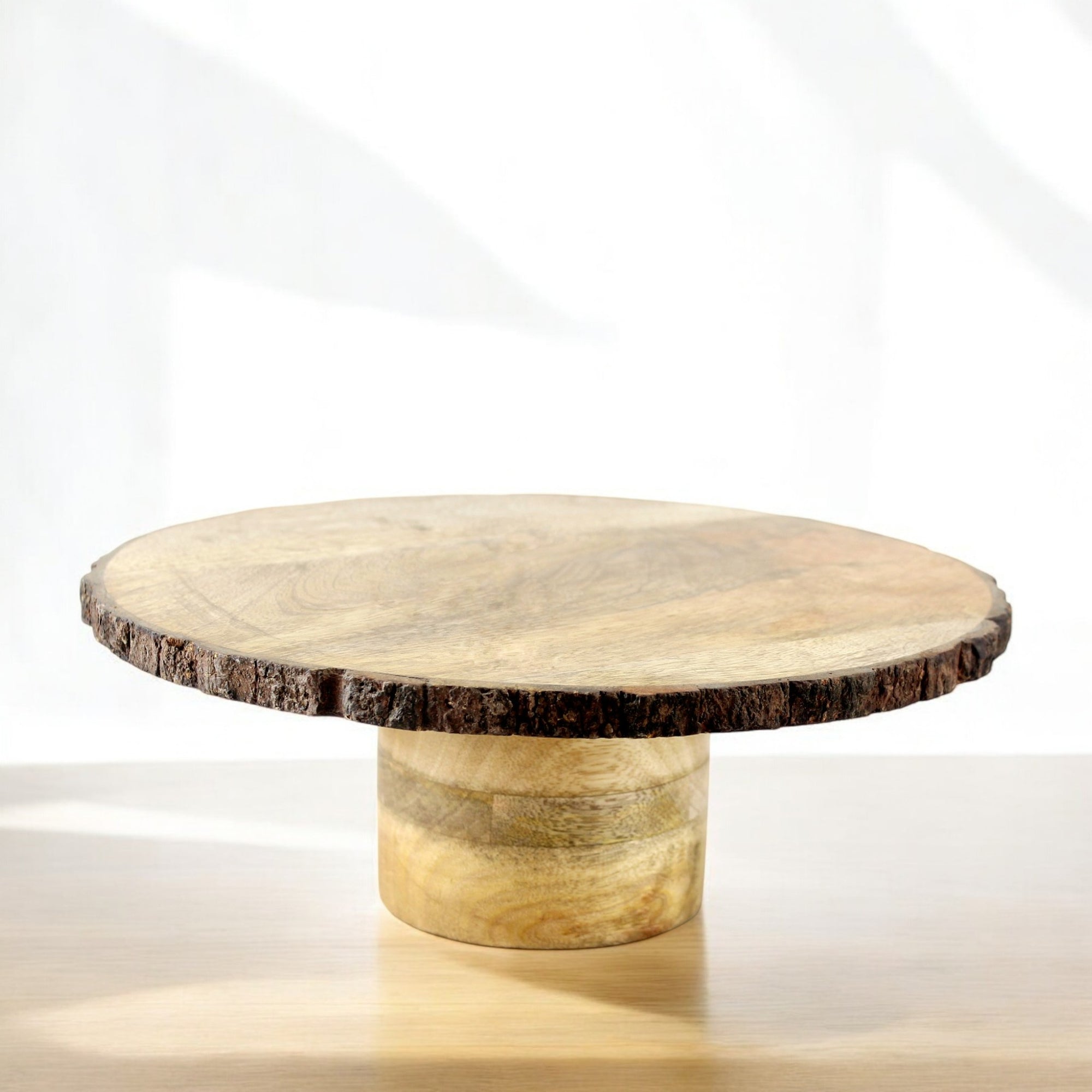 Lakkad Baaz Wooden Cake Stand | 30.5 cm Round Dessert Platter