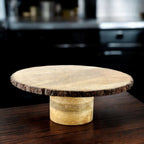 Lakkad Baaz Wooden Cake Stand | 30.5 cm Round Dessert Platter