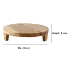 Lakkad Baaz Wooden Cake Stand | 30.5 cm Round Dessert Platter