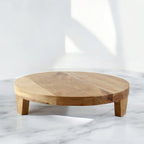 Lakkad Baaz Wooden Cake Stand | 30.5 cm Round Dessert Platter