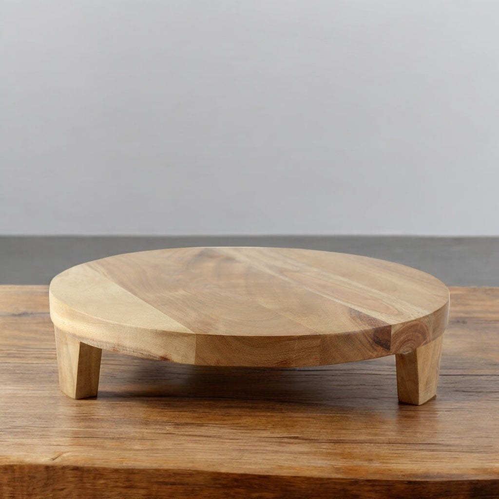 Lakkad Baaz Wooden Cake Stand | 30.5 cm Round Dessert Platter