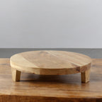 Lakkad Baaz Wooden Cake Stand | 30.5 cm Round Dessert Platter